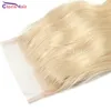 Melhor Human Human Hair 3 Pacotes com Fechamento de Laço Virgem Virgem Malaio Loira 613 Fechamentos e Extensões de Cabelo Loira Weaves Fechamento