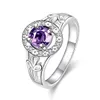 Совершенно новый смешанный стиль моды фиолетовый драгоценный камень 925 серебряное кольцо EMGR27, лепесток круглое кольцо из стерлингового серебра 10 штук много