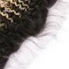 Dos tonos 1B 613 Dark Root Ombre Virgin Paquetes de cabello humano Afro Kinky Curly con 13 * 4 Rubio de oreja a oreja Cierre frontal de encaje