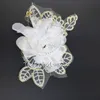 Summer Style chiffon lace patch Flower with gold leaf for Children Accessories infant Baby Hair Clips