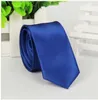 10 stks Minimale Mode Mannen Dames Skinny Effen Kleur Effen Satijn Polyester Silk Tie Stropdas Neck Ties FX29 gratis verzending