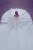 Arabiska lyxiga bröllopsklänningar för bruden av axelpärlor applikationer bollklänning bröllopsklänningar med långt tåg spets upp bakre brudklänning