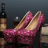 2016 Hot Sale Homecoming Sapatos para Meninas De Salto Alto 14 cm 12 cm 10 cm 8 cm 3 cm Plataformas Bling Bling Cristais Sapatos De Casamento para Noivas