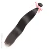 Natural Black Silky Straight 1pc Retail 100% Double Weft Brazilian Hair Weave 7A Unprocessed Virgin Human Hair Extensions Greatremy