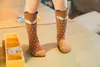 Calcetines bonitos de algodón con estampado de dibujos animados para niños, calcetines largos hasta la rodilla con zorros para niño niña, calcetines de Totoro para invierno