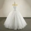 Échantillon réel Bling Bling Luxe Cristal Perlé Blanc Ivoire Robe De Bal Robe De Mariée Sur Mesure Robe De Noiva Robes De Mariée De Mariée