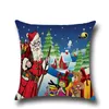 Hot Linen X-Mas Zip Case Square Christmas Series Pillow Case Cute Father Christmas Tree Snowman Home Decor Gift