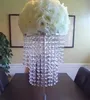 new New large flower and feather tall centerpiece with hangging Crystalfor wholesale