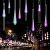 Conectable Tubo de meteorito multicolor Meteoros Ducha Lluvia Cadena LED Luz de Navidad Fiesta de bodas Jardín Cadenas de Navidad Luces Outdoo2877