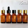 624 st/Lot Glass E Liquid Bottle 15 ml Glass Droper Flaskor med 5 stilar toppar