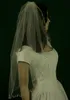 Nouveau Top Qualityr Meilleure Vente Coude Longueur Blanc Ivoire Perlé Bord voile Tête De Mariée Pièces Pour Robes De Mariée