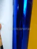 Klistermärken Premium Chrome Blue Mirror Wrap Stretchable Gloss Chrome Blue Film Wrapping Chrome Foil Air Bubble Free 1.52x20M/Roll Free Shippin
