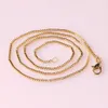 HELA 10 PCS Fashion Box Chain 18K Gold Plated Chain Charm Link Chains Halsbandsmycken med god kvalitet hummer CLASPS 16-23320