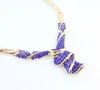 Fashion High Quality Nigerian Wedding African Beads Jewelry Sets Blue Crystal Dubai Gold Plated Big Jewelry Sets Costume