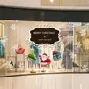 Christmas home decoration for Rooms Window Decor Home Wall "Merry Christmas" Decoration Wall Art 3d window decoration DIY Christmas Gift