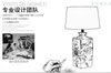 Modern Art Deco LED Ceramic Base and Cotton Lamps Shade Table Lamp for Bedroom Decor