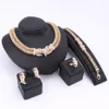 Luxury Jewelry Set For Women Wedding Fashion Leopard Created Crystal Gold Plated Necklace Earrings Bracelet Rings Accessories