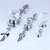 Fashion deluxe clear crystal dresser kitchen cabinet door handles silver glass drawer cupboard knobs pulls modern simple chrome