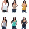 Partihandel - Kvinnor Sommar T-shirt Toppar Lady Deep V Neck Tees Fashion Plunge Cleavage Button Toppar SHIRTS1