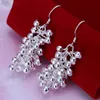 Mix order women's gemstone sterling silver earring 10 pairs a lot mixed style EME17,wholesale fashion 925 silver Dangle Chandelier earrings