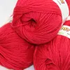 Sprzedaż Lot 3 SKEINS DK 4Ply Silk Wool Cashmere Ciepła Baby Przędza Knitting Banana Red 13
