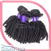 Top -Selling 3 Bündel Afro Kinky Curly Human Hair weben rohe unverarbeitete peruanische jungfräuliche Bouncy Locken in Erweiterungen nähen
