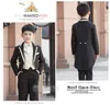 2016 New Children Tailcoat Black Tuxedo Set Costume Birthday Fashion Casual Formal Boy Wedding Suits Blazers 5PCS Set F1016