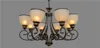 LRE035 Lampade a sospensione country Lampadario in ferro dal design semplice moderno moderno europeo americano classico