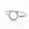 WholesalevDesign cuff 7inch Silver Plain 316L Stainless Steel Floating Locket Bangles Bracelets 30mm