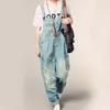 Strampler Großhandel Neue Frauen Overall Denim Overalls 2017 Frühling Herbst Lässige Ripped Loch Lose Hosen Taschen Jeans Overalls Baggy Rompe