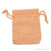 7x9cm 50pcs Faux Jute Drawstring Jewelry Bags Candy Beads Small Pouches Burlap Blank Linen Fabric Gift packaging bags Stylish Reus2514584