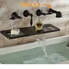 Настенный смеситель для ванной комнаты, целиком и в розницу, масляный бронзовый водопадный излив с держателем для мыльницы, распылитель для ручного душа2626486
