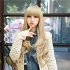 woodfestival women wig with bangs only curly blonde wig