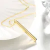 Extreme Simplicity Long Strip Pendant Necklace Europeo y Americano Popular 18K plateado en oro Nickle Antialérgico collares románticos