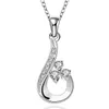 Collier en argent 925 en forme d'animal de flocon de neige (avec chaîne) 10 pièces beaucoup de style mixte, collier pendentif en argent sterling avec pierres précieuses pour femmes EMP11