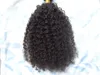 Atacado extensões brasileiras de cabelo humano kinky encaracolado clipe em tecidos cor castanha escura 9 pcs um pacote