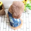 Nova moda cowboy pet colete filhote de cachorro teddy jeans personalizado roupas de cão primavera e verão roupas frete grátis