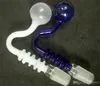 Hot 14mm 18mm Male Smoking Pipes Helix Gebogene colorized Glas Bongs Nagelschüssel Stücke Zwei Funktion Water Bong Bohrinseln Glass Bang