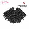 WAND CURL 8 pulgadas marley trenzas bouncy twist crochet extensiones de cabello Janet Collection pelo trenzado sintético ombre crochet paquetes de cabello EE. UU., Reino Unido