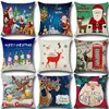 Christmas Reindeer Pillow Case XMAS Theme Deer Printing Pillow Cover Home Sofa Chair Linen Home Textiles Cushion Cover Merry Christmas Gift