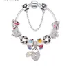 925 perles en argent sterling charme coeur perles de verre de Murano double cristal pendentif coeur convient aux bracelets à breloques européens chaîne de sécurité bijoux bricolage