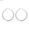 Fashion hoop earrings 925 silver jewelry diameter 4cm classic charm design cool street style Europe Hot free shipping Cheap Wholesale