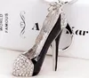 Keychains Lanyards 3D-skor Keys Holder Keychains Novely High-Heel Shoe Key Chains Purse Handbag Charms Rhinestone Decor Sandal Keyring Jewets Gifts