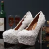 2016 Scarpe da sposa in pizzo con tacchi alti 14 cm 12 cm 10 cm Cristalli Perle Scarpe da festa da sposa Scarpe da sera con spedizione veloce