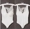 Tanklar Toptanwomens Seksi Bodysuit Sutyen tığ işi örgü şef