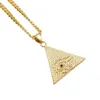 Bijoux Stailless Steel Triangle Forme Ancient Egyptian Eye of Horus Pendant Collier Gold plaqué avec chaîne 27 297p7404459