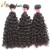 11A Quality Virgin Hair Curly Bundles Weave Unprocessed 100% Human Hair Extensions Wave Cut From Young Donor Natural Black