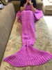 Yetişkinler Kintted Mermaid Battaniye 180x90 cm Mermaid Kuyruk Battaniye El Yapımı Tığ Yumuşak Isıtıcı Battaniye Yatak Uyku Tulumu Kostüm Örgü Battaniye