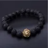 Beaded Charm Buddha Paracord Natural Stone Lion Armband för män Pulseras Hombre Bracciali Uomo Mens Smycken