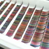 Própria marca arco-íris colorido cílios individuais extensão bandejas atacado preço barato conjunto de cílios de seda falsa